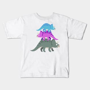 Triceratops Stack Fathers Day Kids T-Shirt